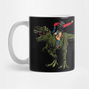 Cowboy Riding T Rex Dinosaur Mashup Mug